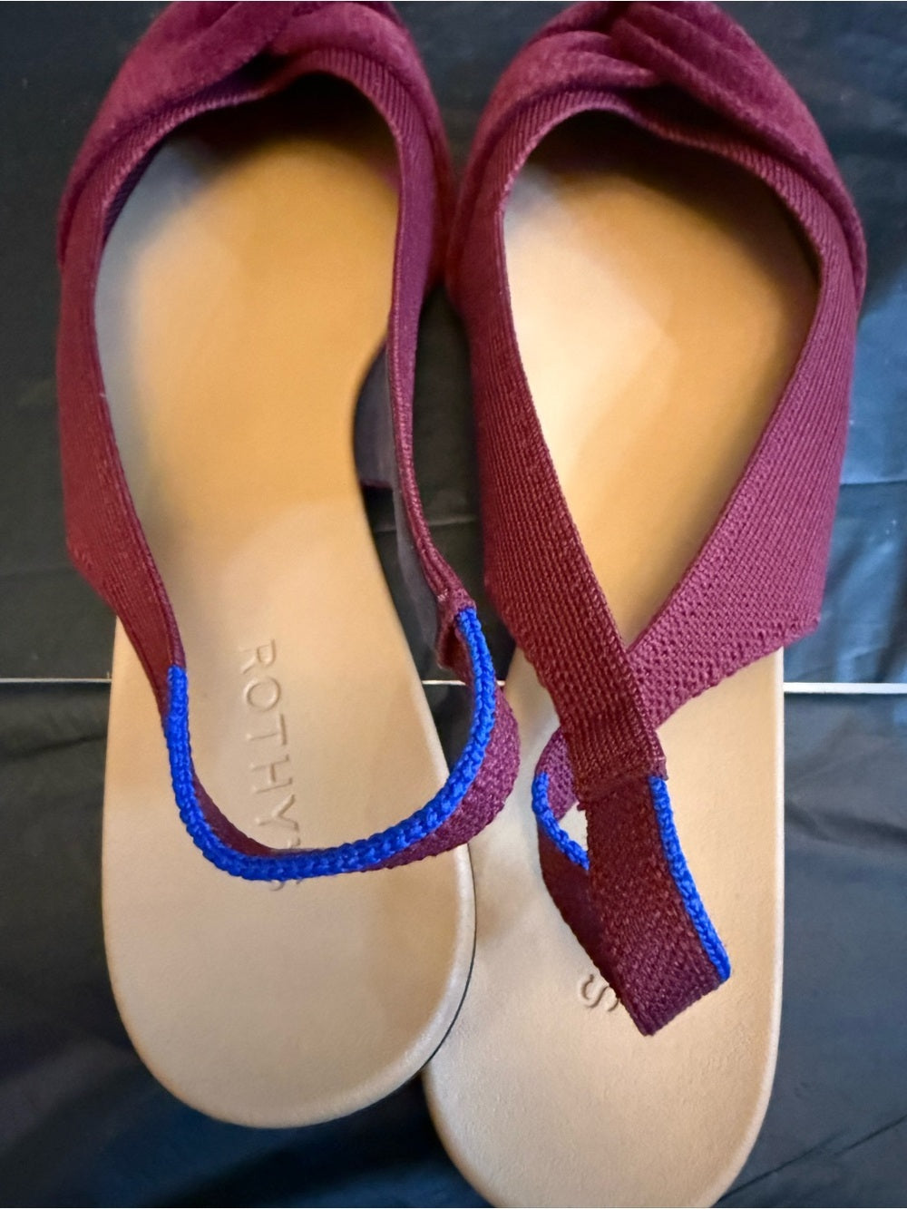 Rothy's Burgundy Pointed Slingback Flats with Knotted Toe