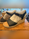 Vionic Black Espadrille Wedge Sandals with Ankle Strap