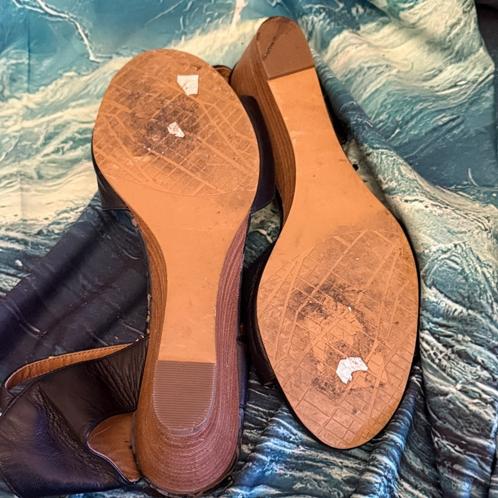 14th & Union Black Open-Toe Ankle-Strap Sandals