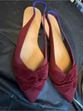Rothy's Burgundy Pointed Slingback Flats with Knotted Toe