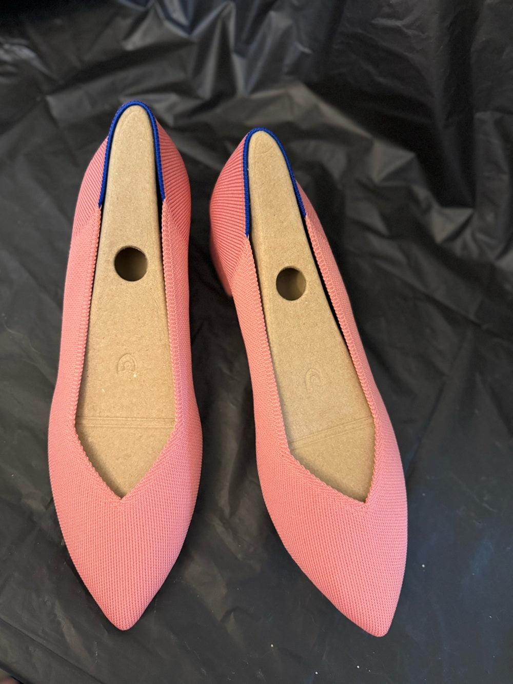 Rothy's Coral Pink Pointed-Toe Low Heel Pumps